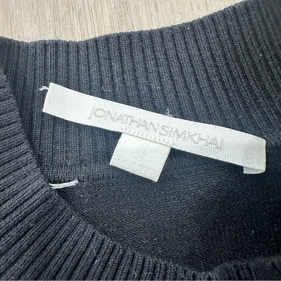 JONATHAN SIMKHAI knit cut out cross sweater black small - Picture 8 of 8